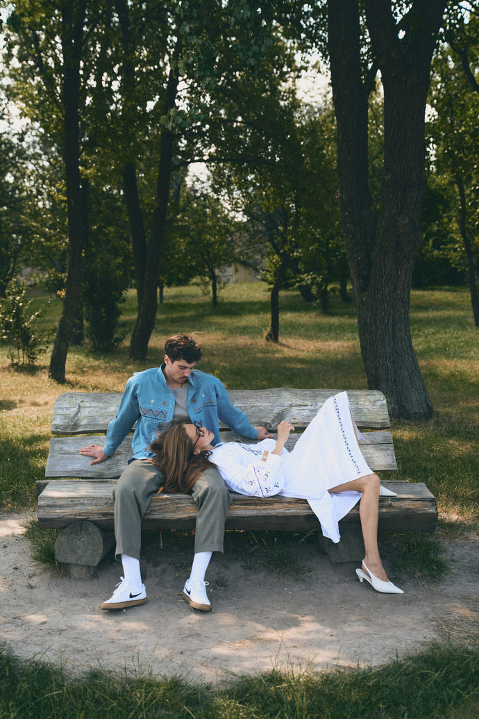 Жіноча сукня-міді біла "Сердце моє"  парний