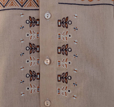 White embroidered shirt with collar "Tree of Life"