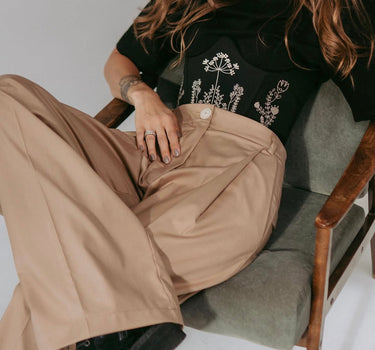 Beige suit pants