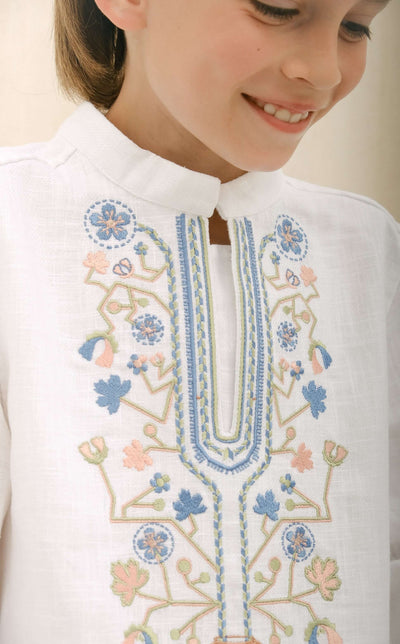 Вишиванка дитяча "Дерево життя" біла для хлопчика | Hrushenka