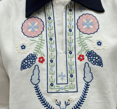 Чоловіча вишиванка "Барви душі" біла | Hrushenka